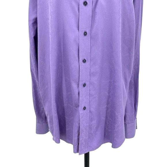 Robert Graham Purple Jacquard Textured Classic Fit Button Down Top‎ Size XL - Picture 3 of 11